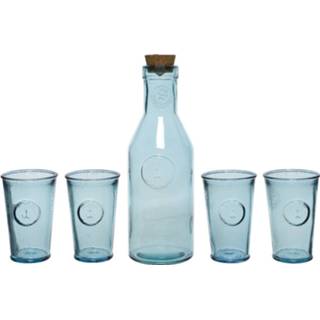 👉 Karaf transparant Giftbox Met Sap/limonade/water En 4x Luxe Drink Glazen - Vaderdag/moederdag Cadeau Tip 8719152428007