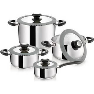 👉 RVS Tescoma Smartcover Kookpannenset - 4 Delig Met Glazen Deksels 8595028493900