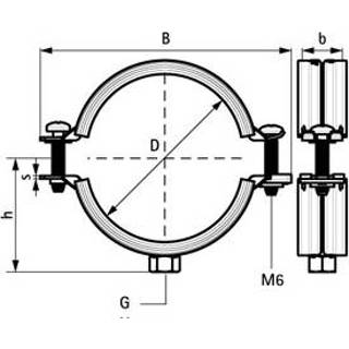 👉 Walraven BIS Bifix® G2 pijpbeugel m. EPDM rubber inlaag M8 75-79mm BUP1000 voor metalen buis 3118079