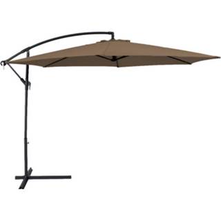 👉 Zweefparasol staal polyester taupe Parasol Diameter 300 Cm 8719627029517