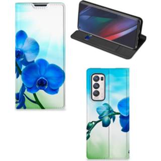 👉 Orchidee blauw OPPO Find X3 Neo Smart Cover - Cadeau voor je Moeder 8720632643698