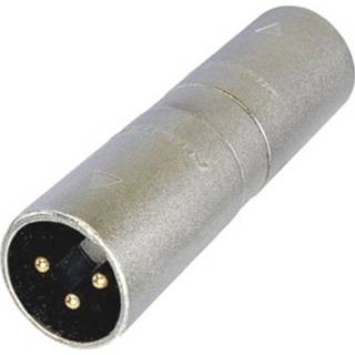 👉 Staal zilver unisex mannen Neutrik connector 3 pin XLR/3 XLR man 6,3 cm 5410329373696