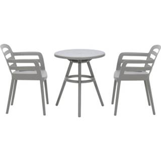 👉 Terrastafel grijs kunststof Garden Impressions Mira 3-delige Balkonset - Faria Tuintafel Ø60 Cm Licht 7438247282218