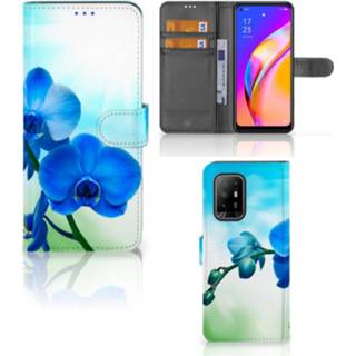 👉 Orchidee blauw OPPO Reno5 Z | A94 5G Hoesje - Cadeau voor je Moeder 8720632789129