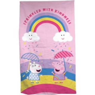 👉 Strandlaken roze katoen junior wit Peppa Pig 70 x 140 cm lichtroze 5407007982776