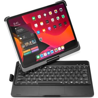 👉 Bluetooth toetsenbord zwart active IPad Pro 11 (2018/2020) case - QWERTY hoes 360 graden draaibaar Met verlichting en Touchpad 8719793113423