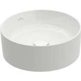 👉 Opzetwastafel Wit Alpin TitanCeram Villeroy & Boch Collaro rond Ø40cm zonder overloop kraangat ceramic+ 4A1840R1 4051202728854