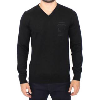 👉 Pullover male zwart Wool Blend V-neck 9355692068960