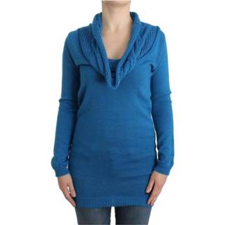 👉 Sweater m vrouwen blauw Knitted scoopneck