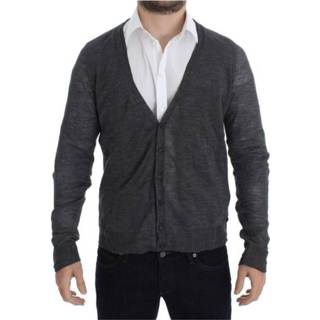 👉 Sweater XL male grijs Wool Button Cardigan