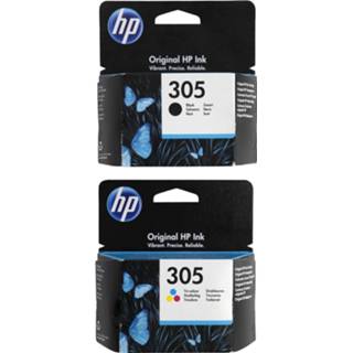 👉 Zwart HEMA Cartridge HP 305 Zwart/kleur - 2 Stuks 8720354202807