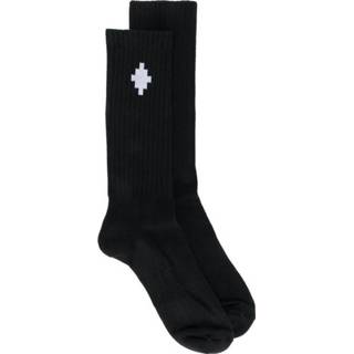 👉 Sock uni male zwart Cross Sideway Midhigh Socks