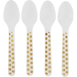 Lepel plastic gouden HEMA Lepels Herbruikbaar - Stippen 4 Stuks 8718537953387