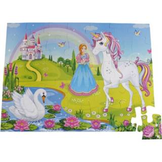 👉 Vloerpuzzel multicolor karton kinderen junior geen personage vloerpuzzels universeel Unicorn 62 x 46 cm 35 stukjes 8713219415757