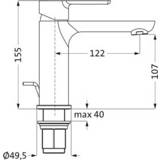 Wastafel mengkraan messing chroom zonder waste schuimstraal mond keramisch hendel mare opbouw medium BWS 4039139288139