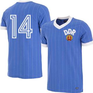 👉 Voetbalshirt blauw DDR Retro 1985 + 14