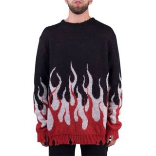 👉 XL male zwart Maglione CON Doppie Fiamme 8057960310641