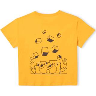 SpongeBob SquarePants Fragmented SpongeBob Women's Cropped T-Shirt - Mosterd - XXL - Mustard