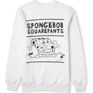 👉 SpongeBob SquarePants Sprinting Through The Sea Unisex Sweater - Wit - 5XL - Wit