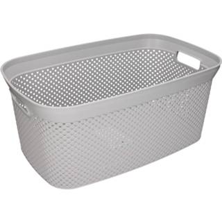 👉 Wasmand grijs 3x Wasmanden/wasgoed draagmanden 35 liter 54 x 34 23 cm huishouden