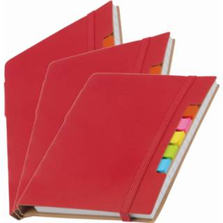 👉 Schoolschrift rood Pakket van 3x stuks schoolschriften/notitieboeken A5 gelinieerd