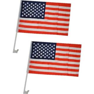 👉 Autovlag Pakket van 2x stuks Amerika 30 x 45 cm