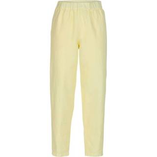 👉 Vrouwen geel Pantalón Recto Algodón Y Lino