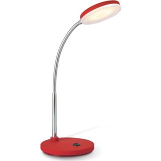 👉 Bureaulamp rood kunststof Light depot - LED Polly 28 cm Outlet 8718808356213