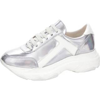👉 Sneaker in opvallende metallic look Royal blue/Wit