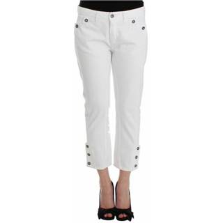 👉 Spijkerbroek vrouwen wit Cropped Jeans Denim Pants