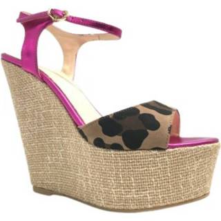 👉 Vrouwen paars Scarpe Islo Zeppa TC 150 PL 50 MOD Sibilla Raphia Animalier Ds16Is33
