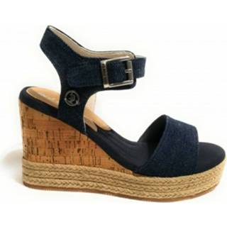 👉 Vrouwen blauw Scarpe Sandalo Zeppa Mod. Tamara Tessuto TC 100 PL 30 Ds18Up06