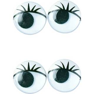 👉 Wimper 16x Decoratie ogen met wimpers 15 mm