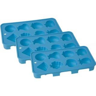 👉 IJsblokje Set van 3x stuks ijsblokjes/ijsklontjes fruitvorm voor 8 blokjes