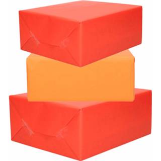 👉 Inpakpapier rood oranje 6x Rollen kraft en 200 x 70 cm