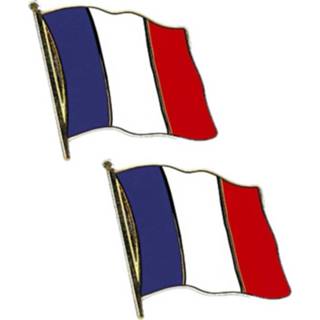 👉 Vlag Set van 2x stuks speldjes Frankrijk