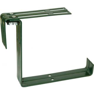 👉 Balkonbeugel groen metalen Set van 2 verstelbare balkonbeugels voor een railing t/m 14 cm in de kleur donker