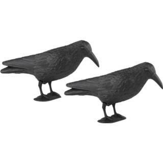 👉 Zwarte Set van 6x stuks horror decoratie raven/kraaien 38 cm