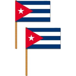 👉 Zwaaivlag Set van 4x stuks luxe Cuba 30 x 45 cm