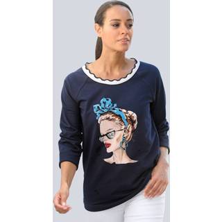 👉 Marine katoen motief vrouwen geschulpte hals Strandshirt Alba Moda 4055706105036