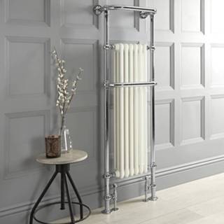 👉 Handdoekradiator wit Klassiek met Overhangend Handdoekrek 151cm x 51cm 915 Watts Wit/Chroom | Elizabeth 5059803027245