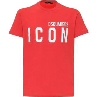 👉 Shirt m male rood T-shirt with Print