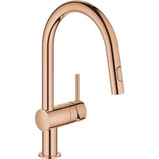 👉 Keukenkraan warm sunset Grohe Minta 1-gats met draaibare C-uitloop en uittrekbare dual spray 32321DA2 4005176488757