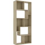 👉 Boekenkast steigerhout bruin Vidaxl 67x24x161 Cm Spaanplaat Sonoma Eikenkleurig 8719883915821