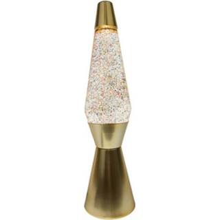 Transparante goud Fisura Lava Lamp Bullet - Mat Met Vloeistof En Meerkleurige Glitters 8435436704192