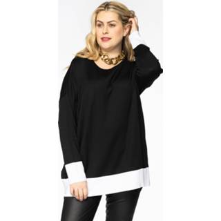👉 Pullover zwart met contrast 38/40 black