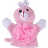 Badhanddoek roze active kinderen Cartoon dubbelzijdige verdikte badhandschoenen (roze konijn)
