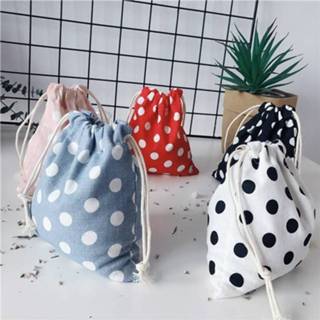 Lippenstift Cute Cotton Drawstring Bags Pouch Storage Bag Dot Printed Lipstick Food Packing Christmas Gifts