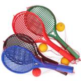 👉 Plastic kunststof multikleur Tennis Set Met Soft Bal - Softtennis Buitenspeelgoed 8718758011033