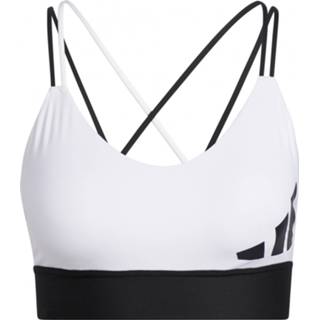 👉 Adidas - Women's All Me 3 Bar Logo Bra - Sportbeha maat XL, wit/zwart/grijs